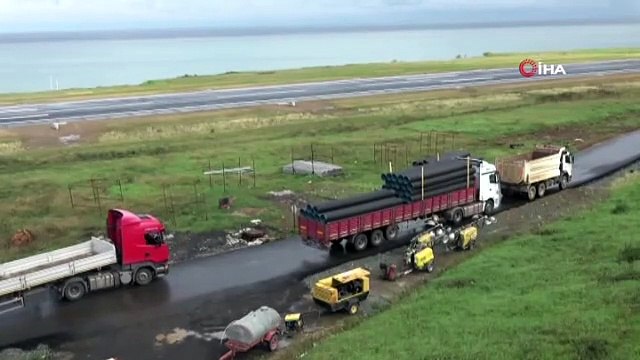 Trabzon Havalimanı'nda pist aydınlatma sistemleri yenileme çalışmaları sürüyor