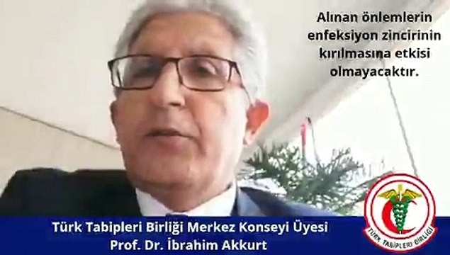 TTB Merkez Konsey üyesi Prof. Dr. İbrahim Akkurt: Kapalı ortamlarda kalabalıkların bir araya gelmesine engel olmak önemli