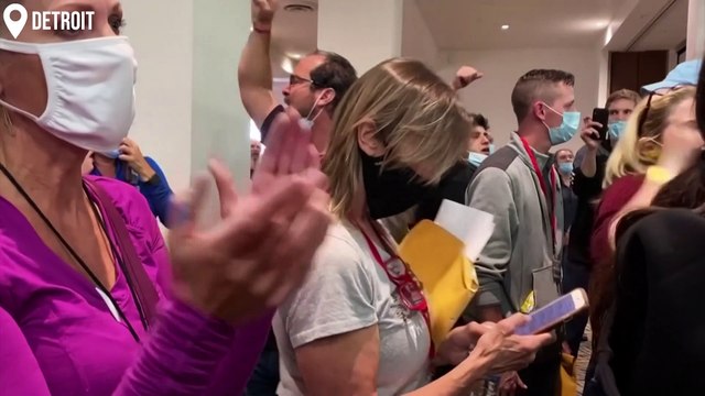 Republican protesters attempt to stop count in Detroit, Michigan, as US election drags on