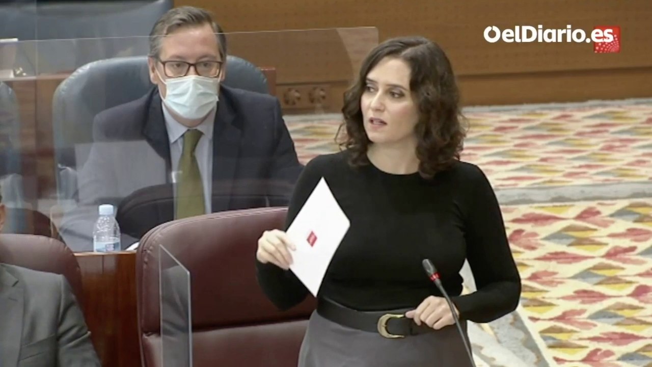 Ayuso, a Mónica García (Más Madrid): "La curva en Madrid es como la curva de su boca, mustia"
