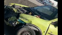 Report TV -Aksident rrugor në autostradën Tiranë- Durrës/ Përplasen 4 makina, trafik i rënduar