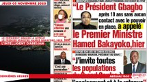 Le titrologue du Jeudi 05 novembre 2020/ Le président Gbagbo a appelé le premier ministre Hamed Bakayoko