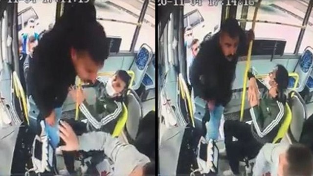 “Neden yolcumu alıyorsun” dediği halk otobüsü sürücüsünü böyle darp etti