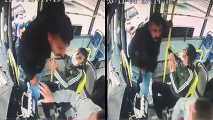 “Neden yolcumu alıyorsun” dediği halk otobüsü sürücüsünü böyle darp etti