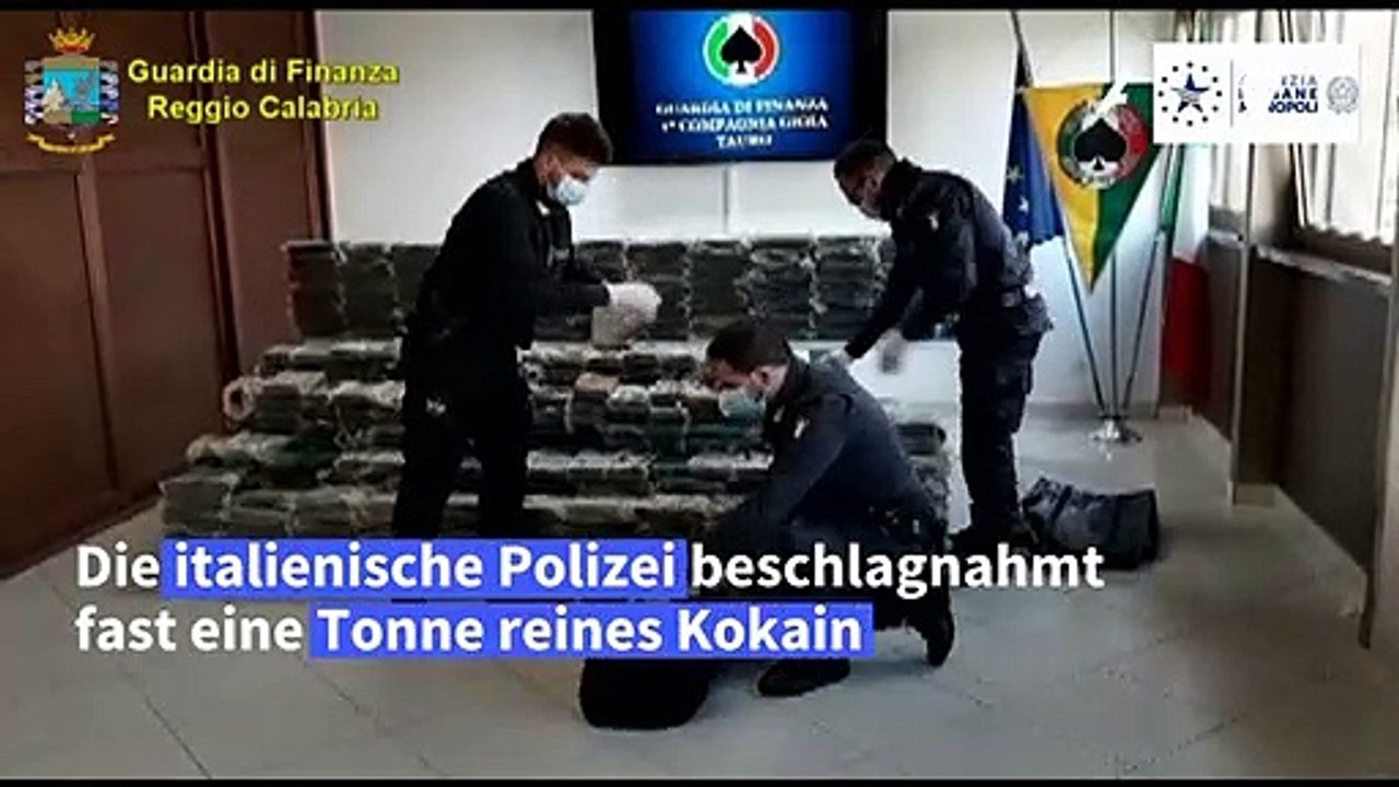 Fast eine Tonne Kokain in Italien beschlagnahmt