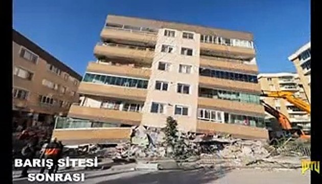 İzmir depremi sonrası binaların önceki ve sonraki hali
