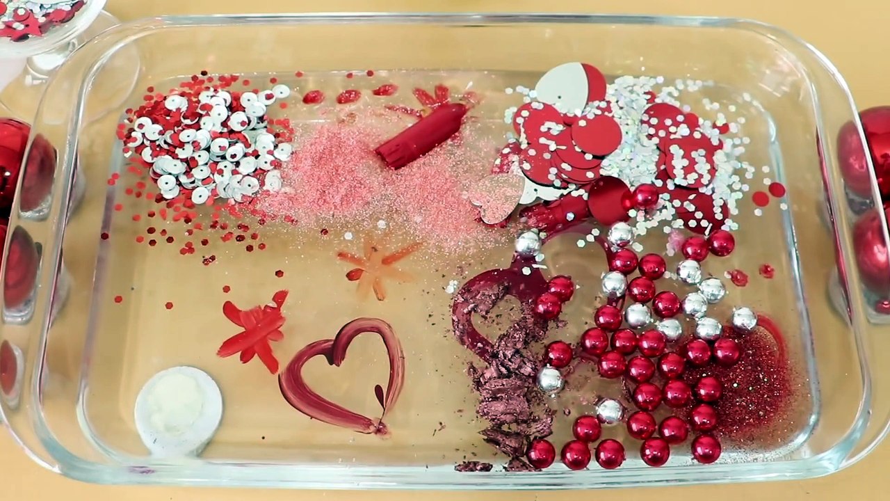 Mixing”Red Crown” Eyeshadow and Makeup,parts,glitter Into Slime!Satisfying Slime Video!★ASMR★