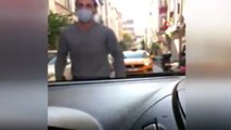 Fatih’te filyasyon ekibini bıçakla tehdit eden taksici kamerada