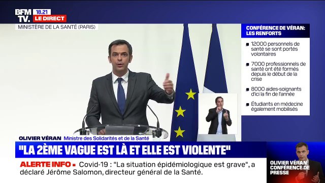 Olivier Véran sur le confinement: Si nous n'avions rien fait, il y aurait eu quelque 9000 malades atteints du coronavirus à la mi-novembre dans les réanimations