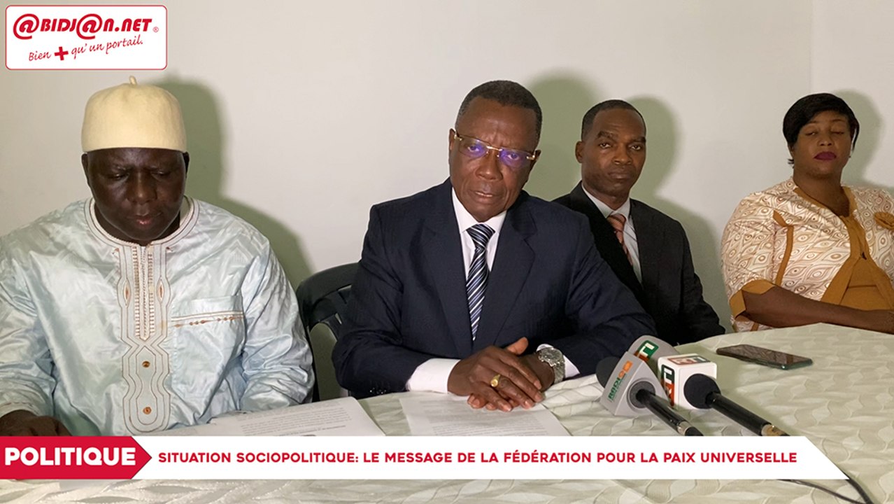 Situation socio-politique: Le message de la Fédération pour la paix universelle