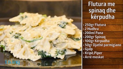 Receta në 2 minuta - Flutura me spinaq dhe kërpudhë