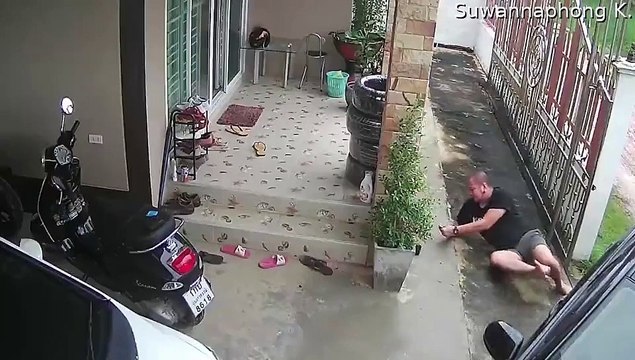 Man Gets Frustrated after Silly Slip