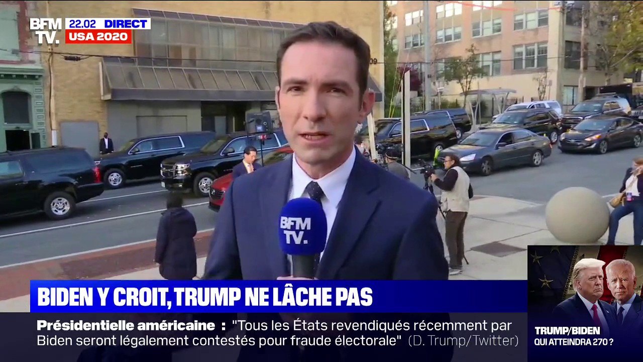 Joe Biden et Kamala Harris prennent connaissance des derniers résultats à leur QG de Wilmington