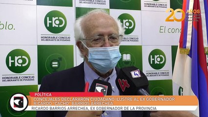 Concejales declararon Ciudadano Ilustre al ex gobernador Ricardo Cacho Barrios Arrechea