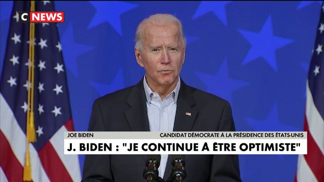 Joe Biden : « Nous serons déclarés vainqueurs. »