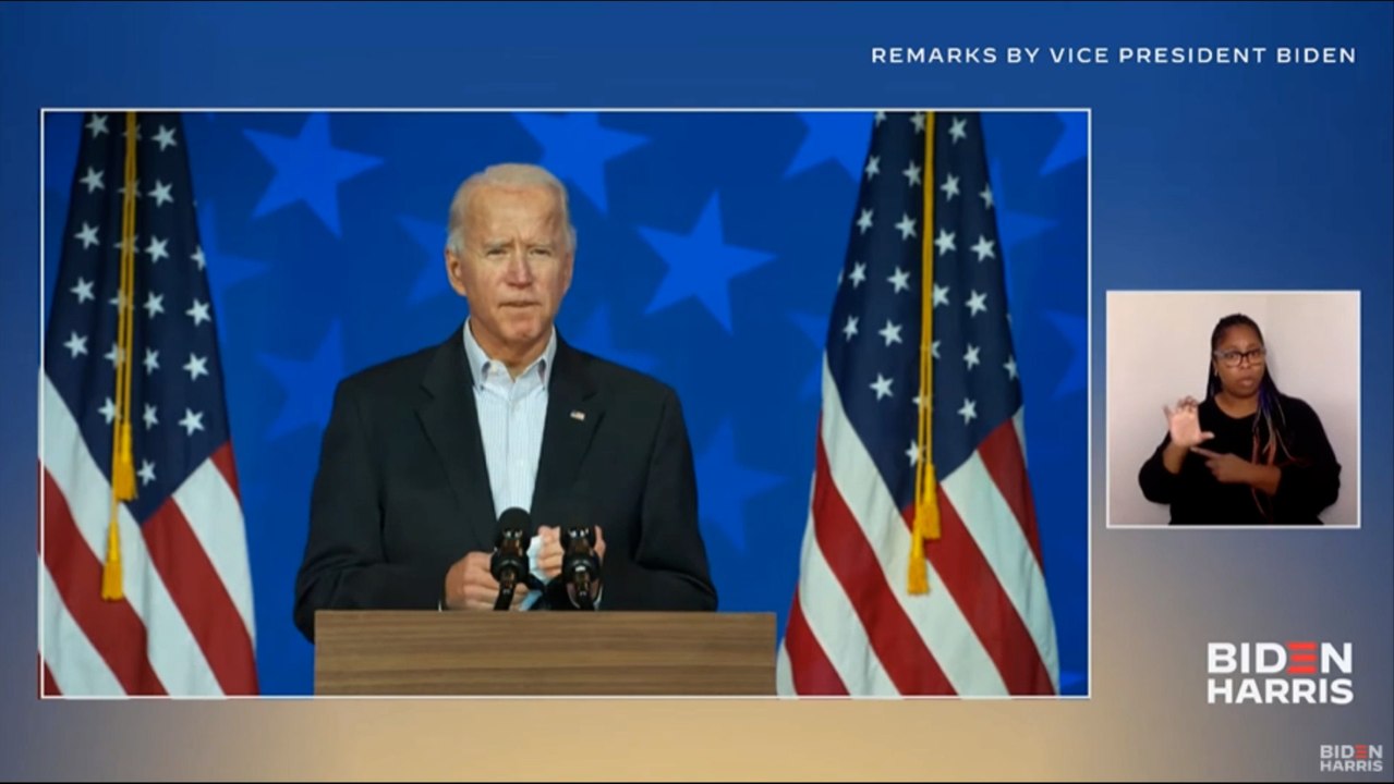 Biden no tiene "ninguna duda" de que será el ganador y pide paciencia