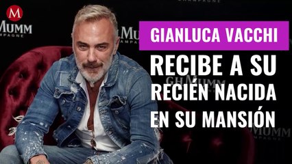 Gianluca Vacchi recibe a su hija recién nacida en su mansión; lujoso momento se hace viral