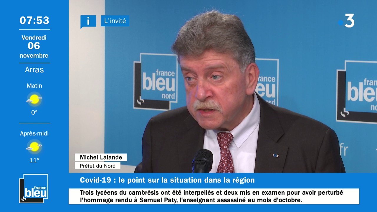 Reconfinement : Michel Lalande, le préfet des Hauts-de-France, était l'invité de France Bleu Nord ce vendredi 6 novembre 2020