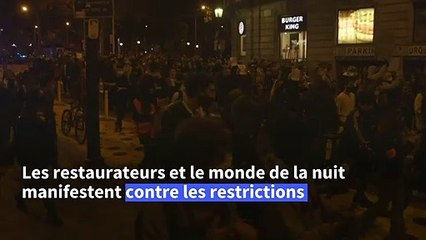 Virus: à Barcelone, les restaurateurs et le monde de la nuit manifestent contre les restrictions