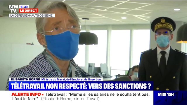 Élisabeth Borne à propos du télétravail: Si certaines entreprises n'ont pas compris , il pourra y avoir des sanctions