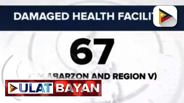 Nasa 67 health facilities sa Reg. 5, nasira; P20-M, naibigay na ng DOH sa mga naapektuhan ng bagyong #RollyPH