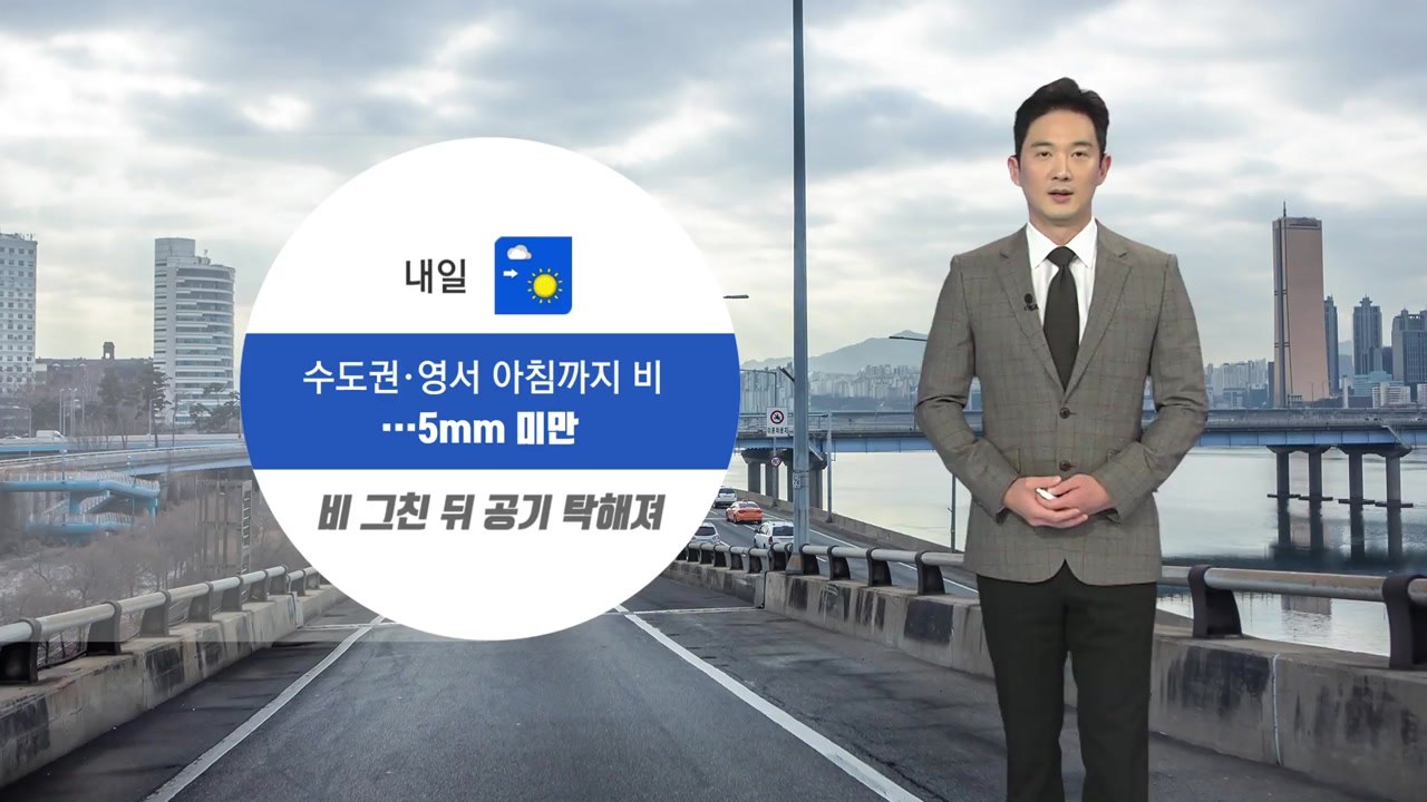 [날씨] 수도권·영서 비 내일 아침 그쳐...중국발 스모그 유입 / YTN