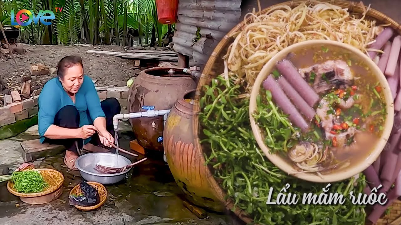 Lẩu mắm ruốc cá lăng kèm rau đắng đậm đà hương vị đồng quê | Món Ngon Mẹ Làm