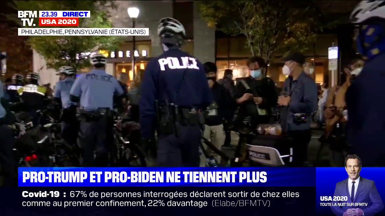 États-Unis: un cordon de policiers se tient entre les pro-Trump et les pro-Biden en Pennsylvanie