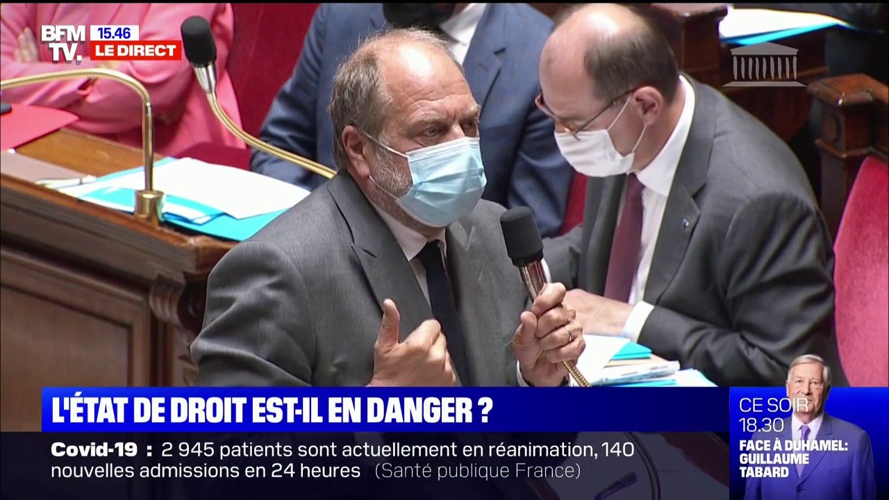Éric Dupond-Moretti: "Ceux qui jouent avec l'État de droit sont des pompiers incendiaires et des irresponsables"