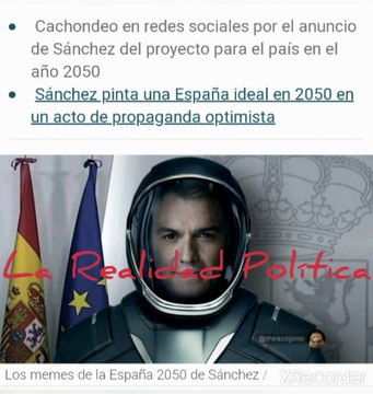 Hemeroteca : 2050 de Sánchez : prohibir vuelos, prohibir coches, comer alfalfa, subir impuestos..