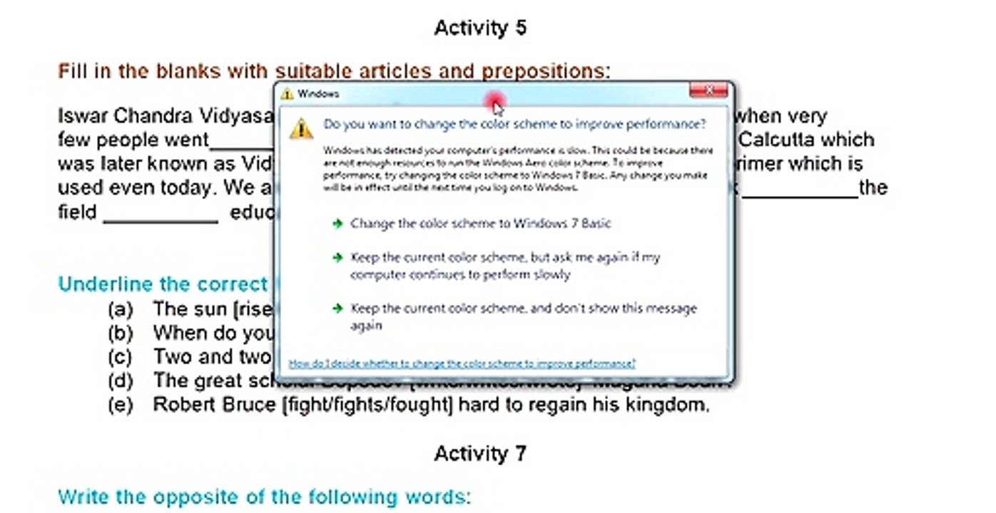 Class Seven English। Revision Lesson Activity - 5