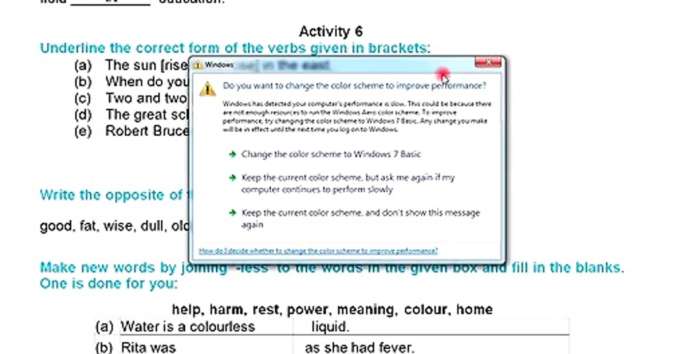Class Seven English। Revision Lesson Activity - 6