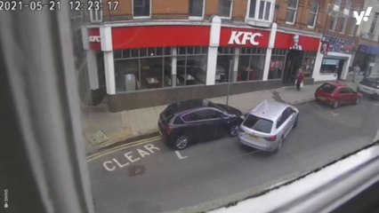 Wayward driver repeatedly smashed a car into vehicles while trying to park outside a KFC