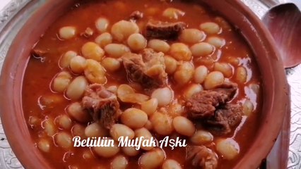 ETLİ KURU FASULYE_LOKUM GİBİ ETLİ İSPİR FASULYESİ TARİFİ_