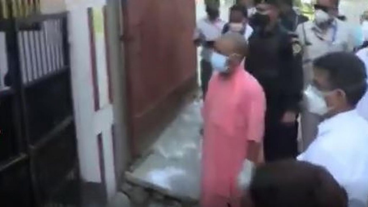 CM Yogi meets Covid patients in UP's village