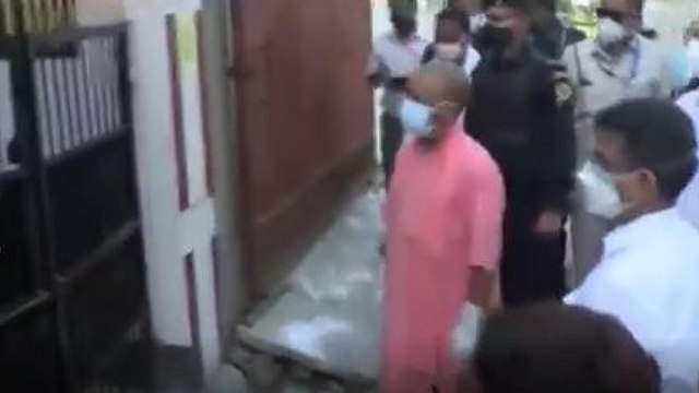 CM Yogi meets Covid patients in UP's village