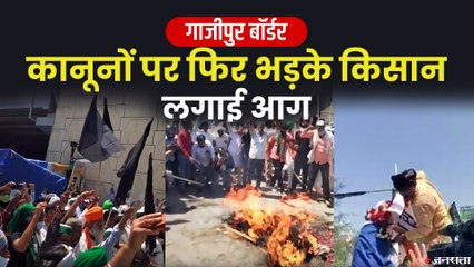Farmers Black Day: गाजीपुर बॉर्डर पर उमड़े किसान, सरकार का पुतला फूंका, हंगामा जारी
