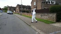 Forensics at the scene of Rayon Pennycook's murder in Corby