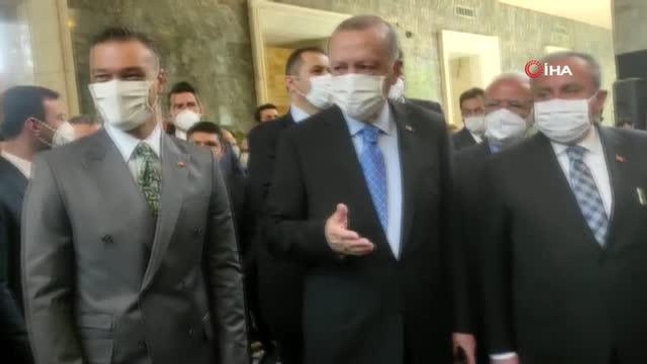 Cumhurbaşkanı Erdoğan'ı TBMM'ye gelişinde karşılayanlar arasında Bakan Soylu da yer aldı