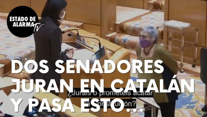 Télécharger la video: Dos nuevos senadores, de ERC y JxC, juran sus cargos en catalán y esto es lo que sucede…