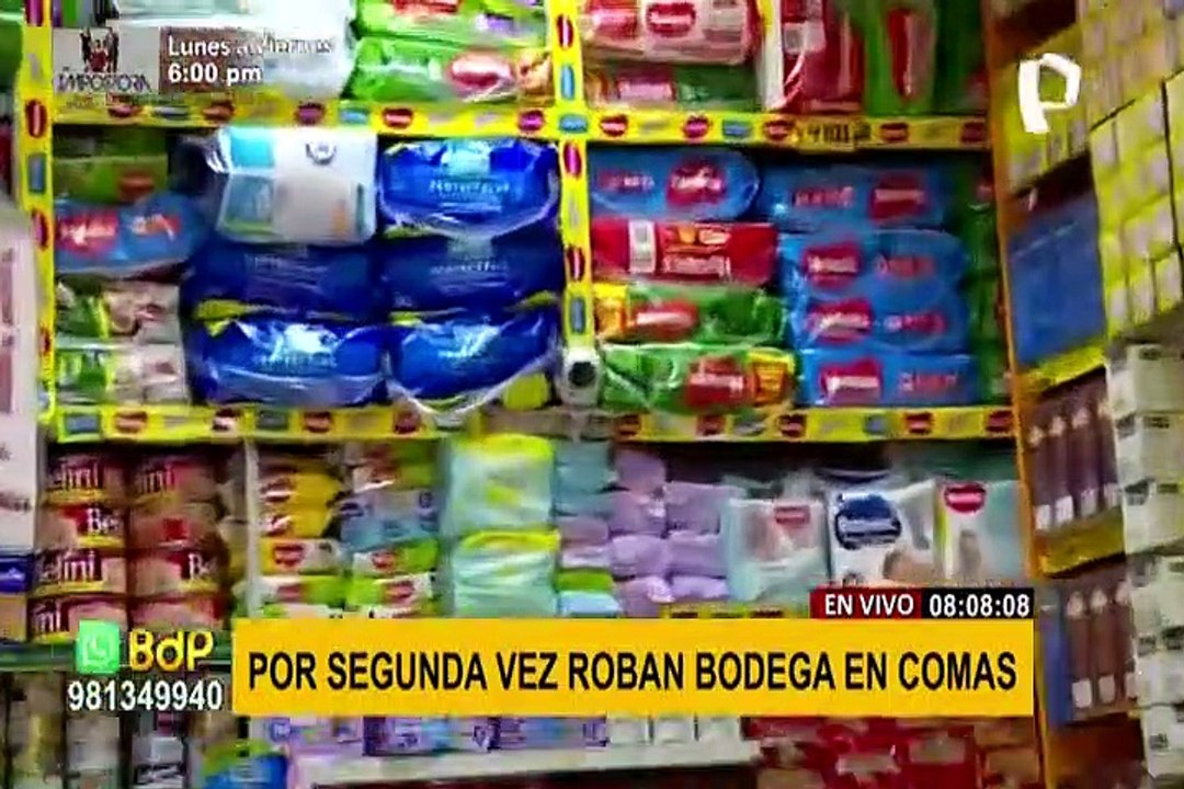 Por segunda vez roban bodega en Comas y se llevan 7,500 soles