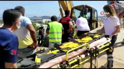 Göçükte beline kadar toprağa gömülen işçi için seferberlik