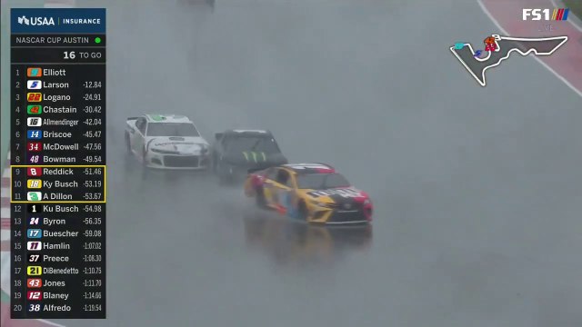 Nascar Cup Series Austin 2021 Kurt Busch Aquaplanes Off Close Call Dillon Kyle Busch