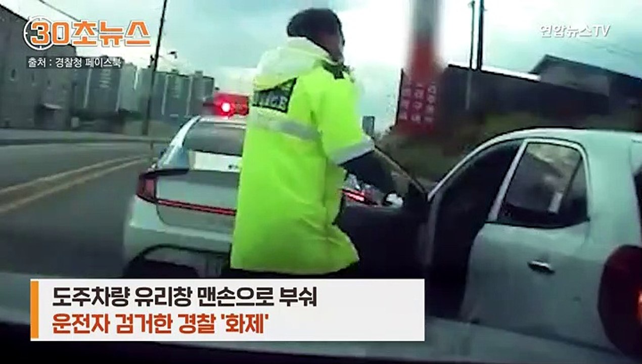 [30초뉴스] 도주차량 유리창 맨손으로 부숴…추격전 끝에 운전자 검거