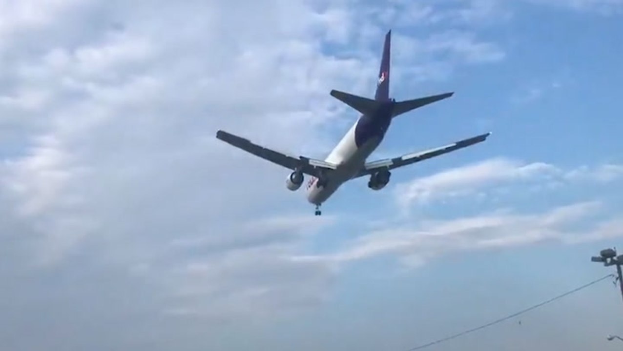 Jets fly overhead on a beautiful day