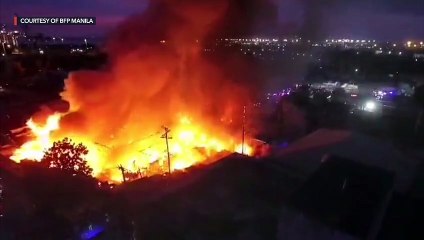Fire hits Port Area in Manila
