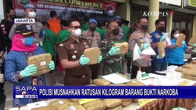 Satresnarkoba Polres Metro Jakarta Barat Musnahkan Ratusan Kilogram Narkoba