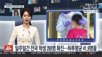 1주간 전국 학생 293명 코로나 확진…하루평균 41.9명꼴