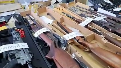เชียงราย สกัดอาวุธสงคราม ปืนสั้นยาวรวม 26 กระบอก กระสุนอีก 46,375 นัด
