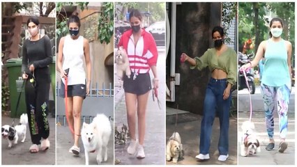 Khushi Kapoor, Malaika Arora & Other Celebs Snapped With Their Pet Dog In The City